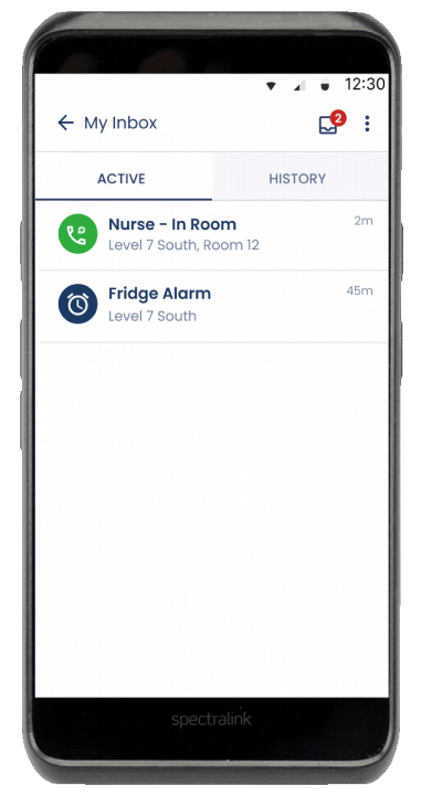 reach app interface showing active notifications